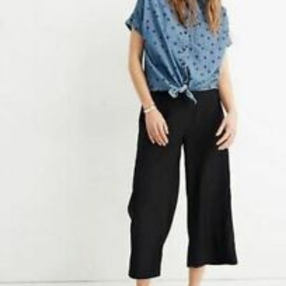 Madewell Huston Pull-on crop pants in true black
